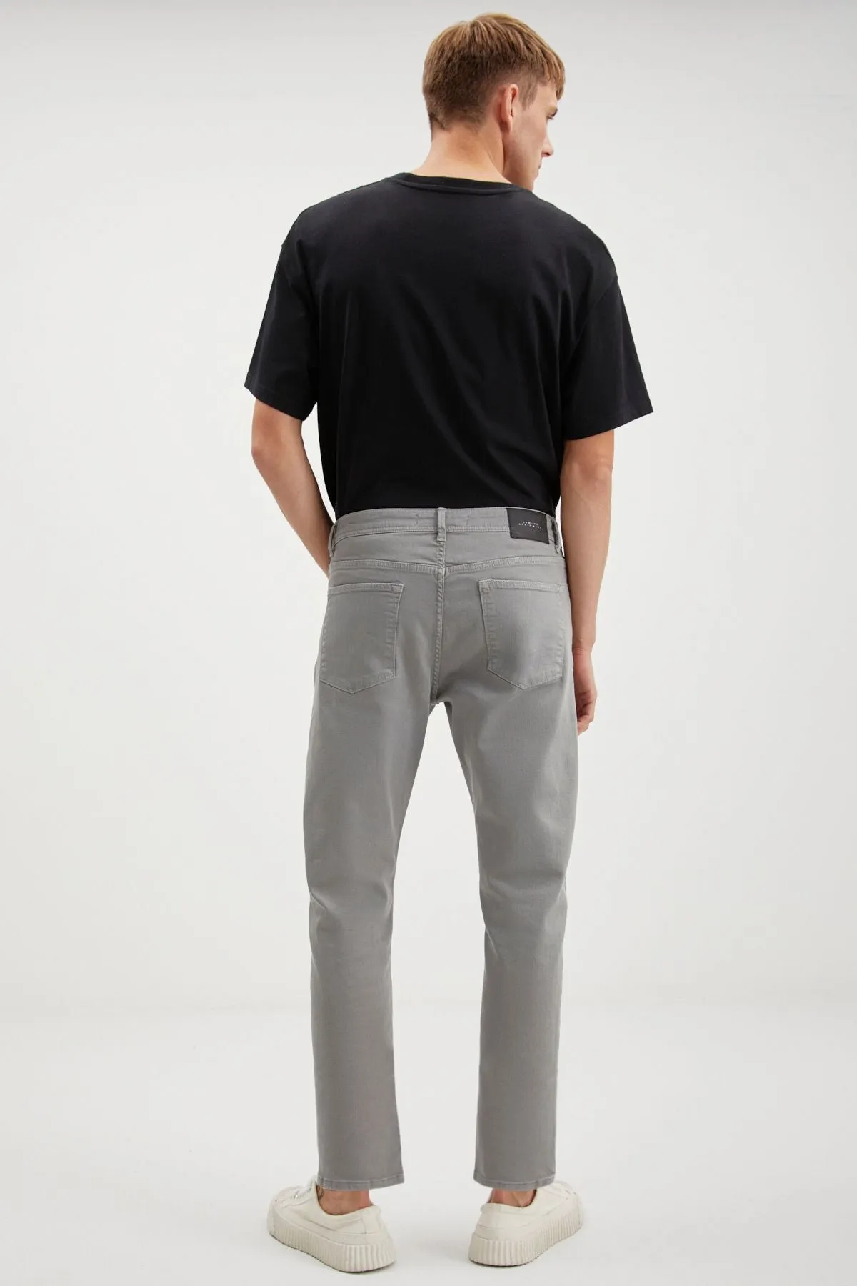 Antonıa Erkek Tappared Fit Boru Paça Kalın Dokulu Esnek Yapılı Magic Denim Kot Açık Gri Jeans
