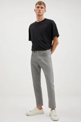 Antonıa Erkek Tappared Fit Boru Paça Kalın Dokulu Esnek Yapılı Magic Denim Kot Açık Gri Jeans