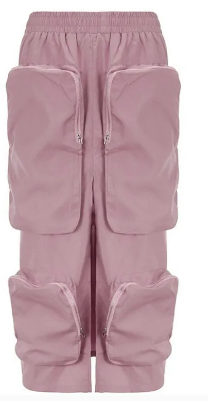 Big Pockets Front Split Skirt ( Dusty Pink)