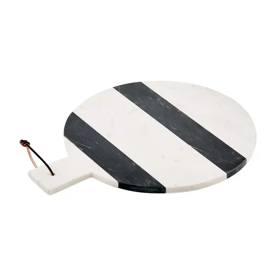 Black Stipe Marble Round Board