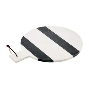 Black Stipe Marble Round Board