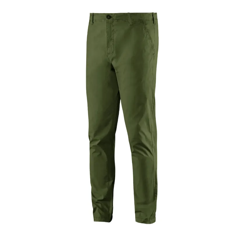 Bomboogie Men's Chino Trousers in Stretch Cotton Poplin PMCARTCG1 359 olive