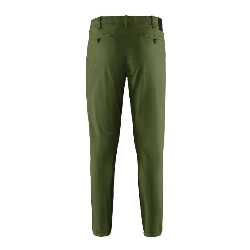 Bomboogie Men's Chino Trousers in Stretch Cotton Poplin PMCARTCG1 359 olive