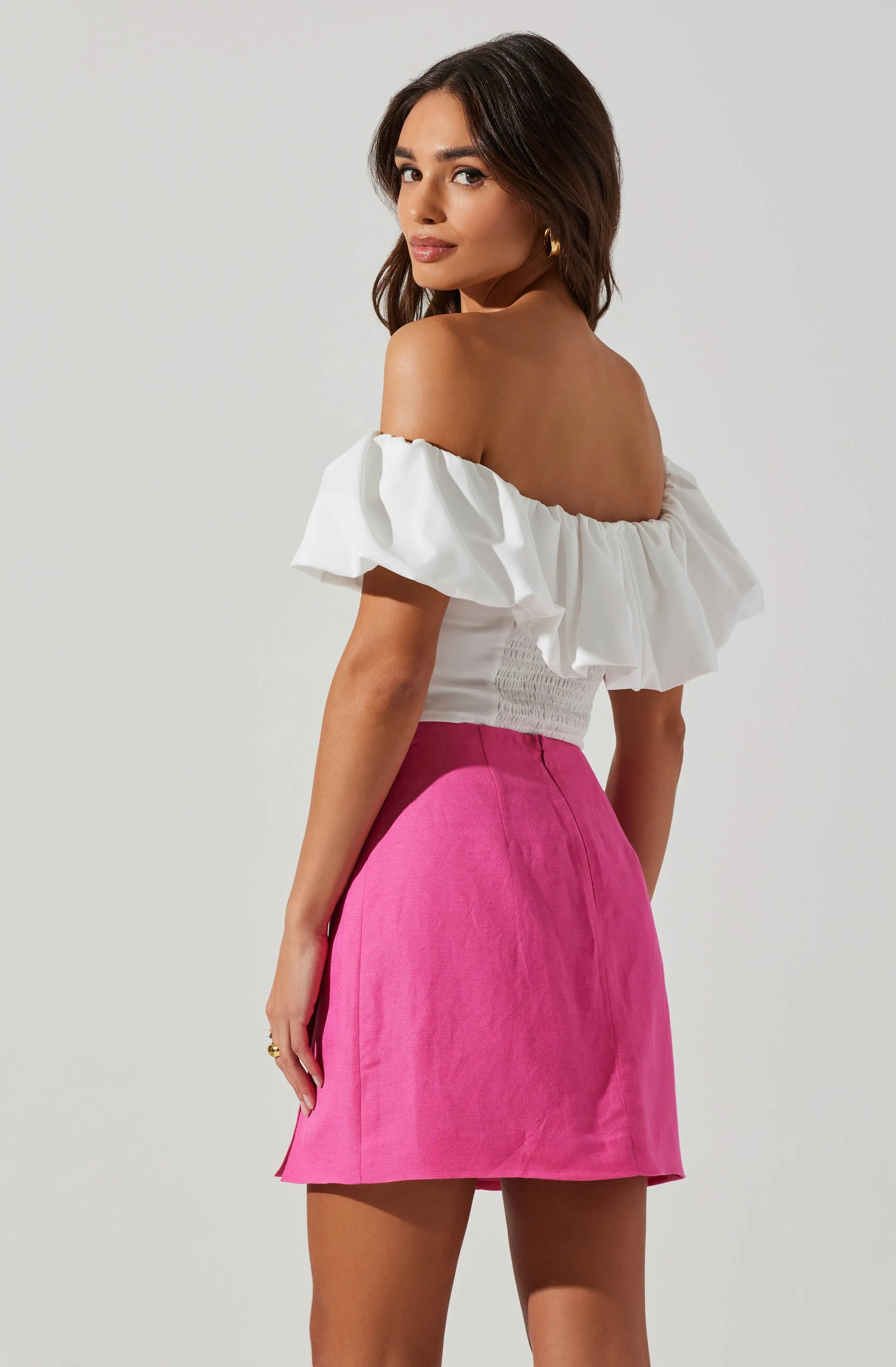 Off-Shoulder Claribelle Top with Ruffle Hem Detail
