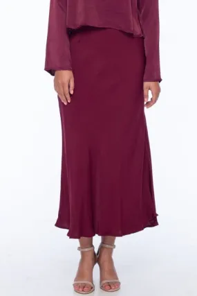 Friday Bias Cut Mulberry Midi Skirt
