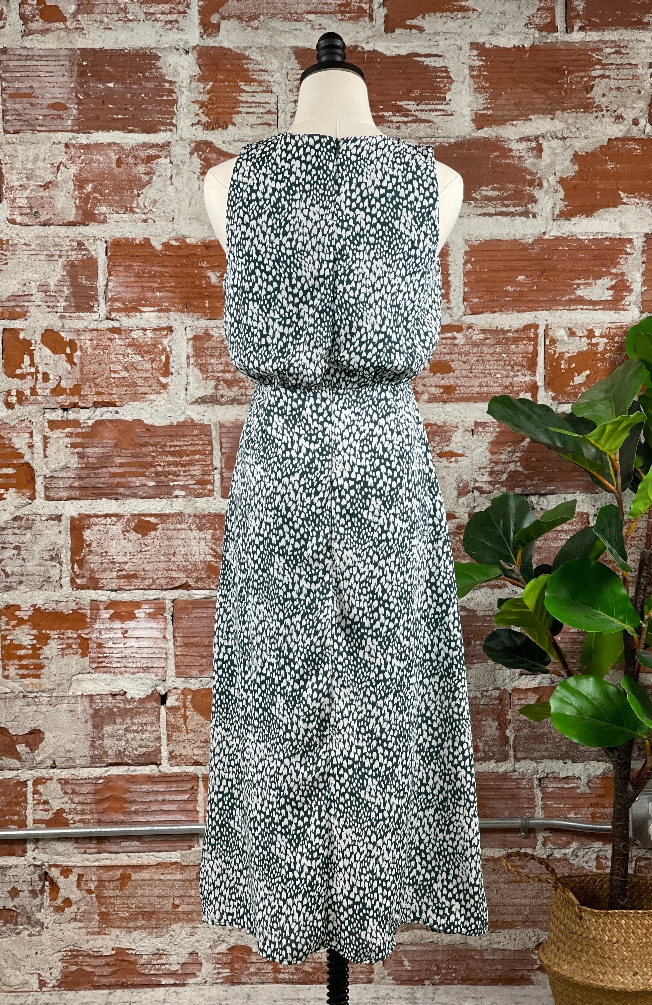 Grace Dress in Green & Ivory