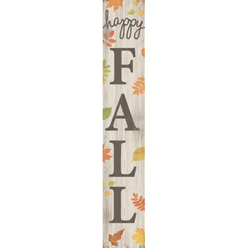 Happy Fall with Leaves Vinyl Weatherproof Porch Board