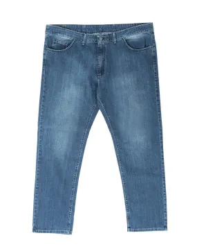 Jeans Uomo Pantaloni Calibrati Denim Chiaro Cinque Tasche Taglie Forti Casual GIOSAL-P5820A