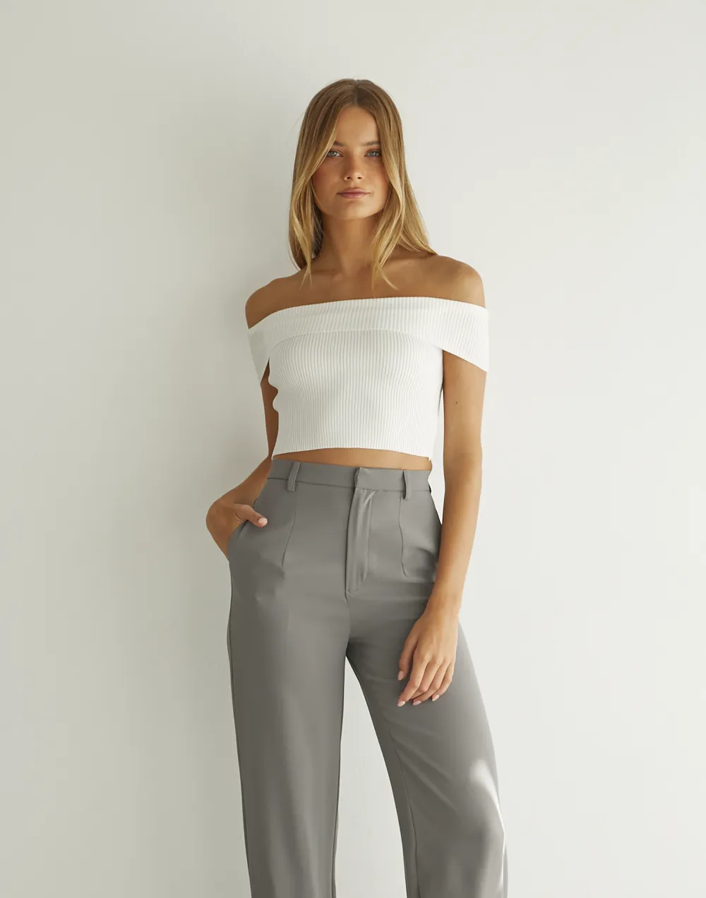 Kallista Crop Top (White)