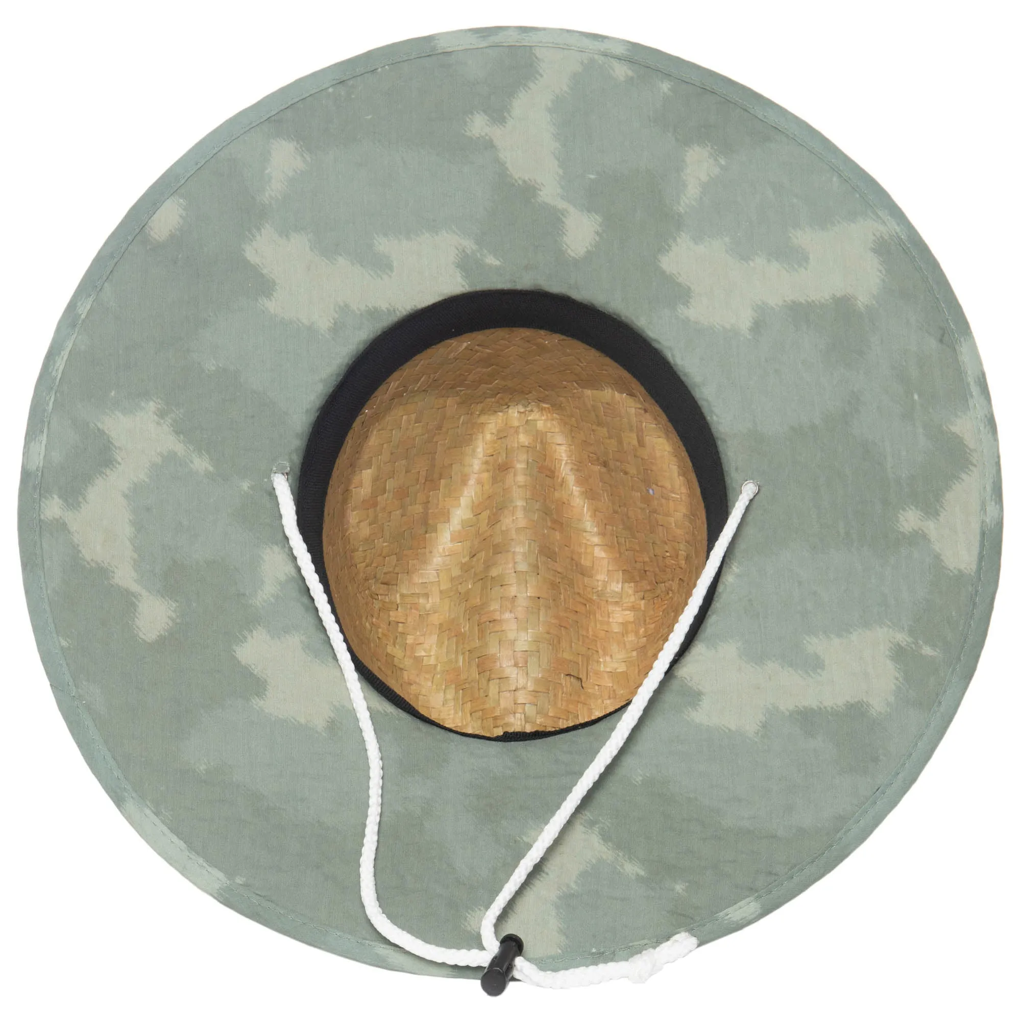 Mens Straw Lifeguard with Abstract Camo Under-brim