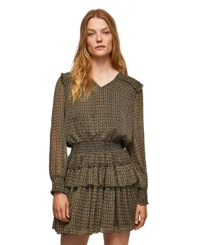 Pepe Jeans Short dress with elastic waist Lara PL953129 098 colemans 