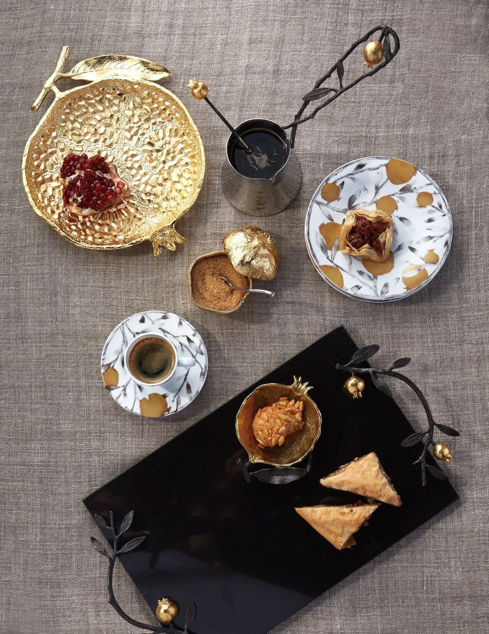 Pomegranate Cheese Board with Knife