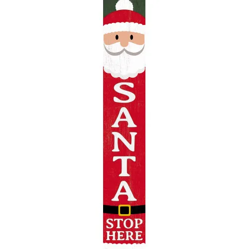 Santa Stop Here Vinyl Weatherproof Porch Board