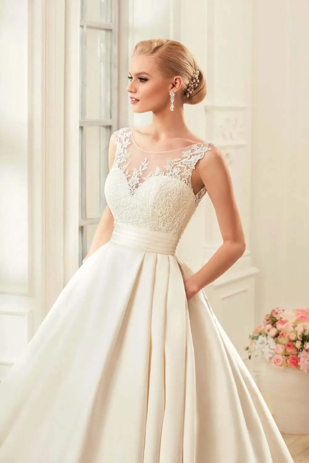 Satin Wedding Dresses Ball Gown