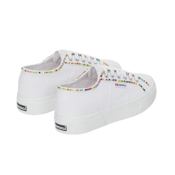 Superga women's sneakers shoe 2740 Multicolor Beads S4131FW ATR white