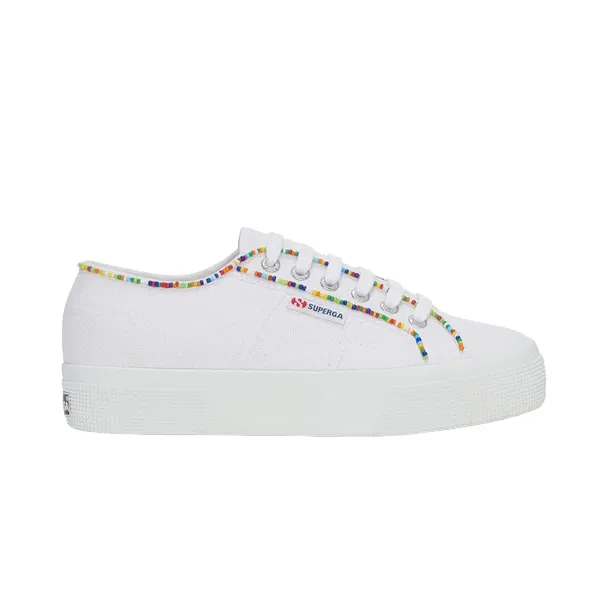 Superga women's sneakers shoe 2740 Multicolor Beads S4131FW ATR white
