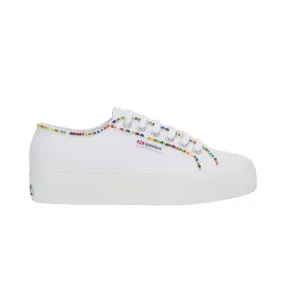 Superga women's sneakers shoe 2740 Multicolor Beads S4131FW ATR white